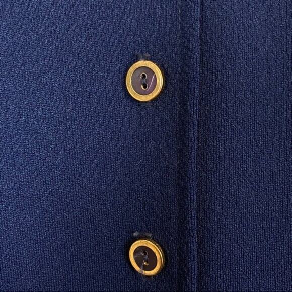 Secretary Chic Maxi Skirt Size XXS to XS Blue Button Detail 70s Retro USA Made - Picture 4 of 13